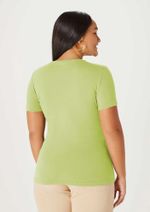 Blusa Básica Manga Curta Em Malha De Algodão