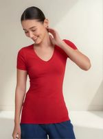 Blusa Básica Manga Curta Em Malha De Algodão