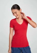 Blusa Básica Manga Curta Em Malha De Algodão