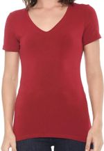 Blusa Básica Manga Curta Em Malha De Algodão