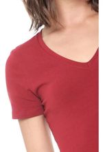 Blusa Básica Manga Curta Em Malha De Algodão