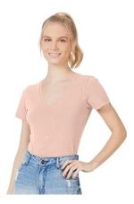 Blusa Básica Manga Curta Em Malha De Algodão