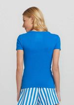 Blusa Básica Manga Curta Em Malha De Algodão