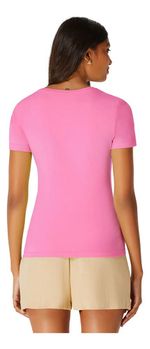 Blusa Básica Manga Curta Em Malha De Algodão