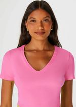 Blusa Básica Manga Curta Em Malha De Algodão