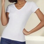 Blusa Básica Manga Curta Em Malha De Algodão