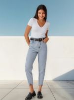 Blusa Básica Manga Curta Em Malha De Algodão