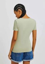 Blusa Básica Manga Curta Em Malha De Algodão