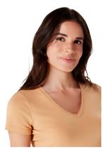 Blusa Básica Manga Curta Em Malha De Algodão