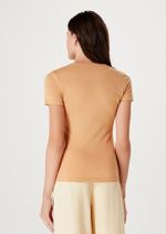 Blusa Básica Manga Curta Em Malha De Algodão