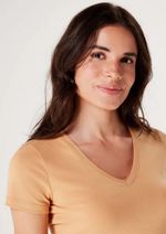 Blusa Básica Manga Curta Em Malha De Algodão
