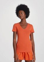 Blusa Básica Manga Curta Em Malha De Algodão
