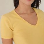 Blusa Básica Manga Curta Em Malha De Algodão