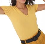 Blusa Básica Manga Curta Em Malha De Algodão