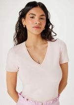 Blusa Básica Manga Curta Em Malha De Algodão