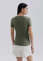 Blusa Básica Manga Curta Em Malha De Algodão