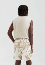 Bermuda Masculina Floral Em Linho