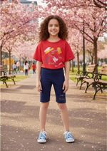 Bermuda Infantil Menina Ciclista Estampada