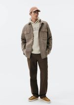 Jaqueta Masculina Overshirt Em Fio Tinto