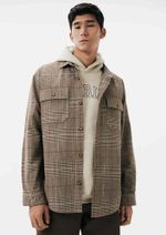 Jaqueta Masculina Overshirt Em Fio Tinto