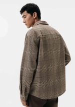 Jaqueta Masculina Overshirt Em Fio Tinto