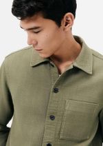 Camisa Masculina Overshirt Com Bolso Frontal