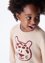 Blusão Infantil Menina Tricô Com Decote Redondo