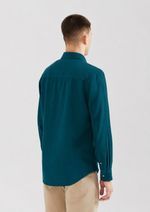 Camisa Básica Masculina Manga Longa Slim Em Linho