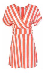 Vestido Curto Decote V Transpassado Estampado