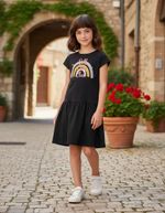 Vestido Curto Infantil Menina Com Babado
