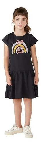 Vestido Curto Infantil Menina Com Babado