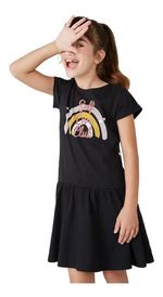 Vestido Curto Infantil Menina Com Babado