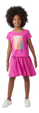 Vestido Curto Infantil Menina Com Babado
