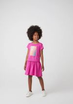 Vestido Curto Infantil Menina Com Babado