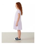 Vestido Básico Manga Curta Em Malha De Algodão