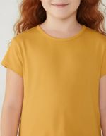 Vestido Básico Manga Curta Em Malha De Algodão