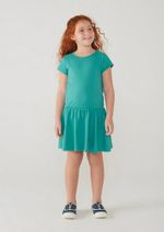 Vestido Básico Manga Curta Em Malha De Algodão