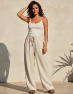 Calça Feminina Cintura Alta Com Linho