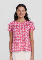 Blusa Feminina Manga Curta Em Malha De Algodão Estampada