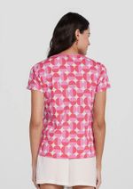 Blusa Feminina Manga Curta Em Malha De Algodão Estampada