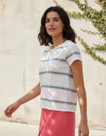 Blusa Feminina Manga Curta Em Malha De Algodão Estampada