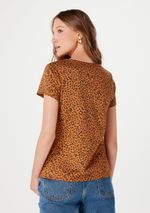 Blusa Feminina Manga Curta Em Malha De Algodão Estampada