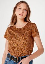Blusa Feminina Manga Curta Em Malha De Algodão Estampada