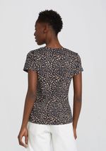 Blusa Feminina Manga Curta Em Malha De Algodão Estampada