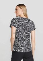 Blusa Feminina Manga Curta Em Malha De Algodão Estampada