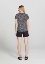 Blusa Feminina Manga Curta Em Malha De Algodão Estampada