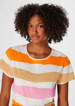 Blusa Feminina Manga Curta Em Malha De Algodão Estampada
