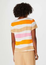 Blusa Feminina Manga Curta Em Malha De Algodão Estampada