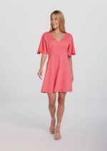 Vestido Curto Evasê Decote Em V