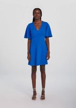 Vestido Curto Evasê Decote Em V